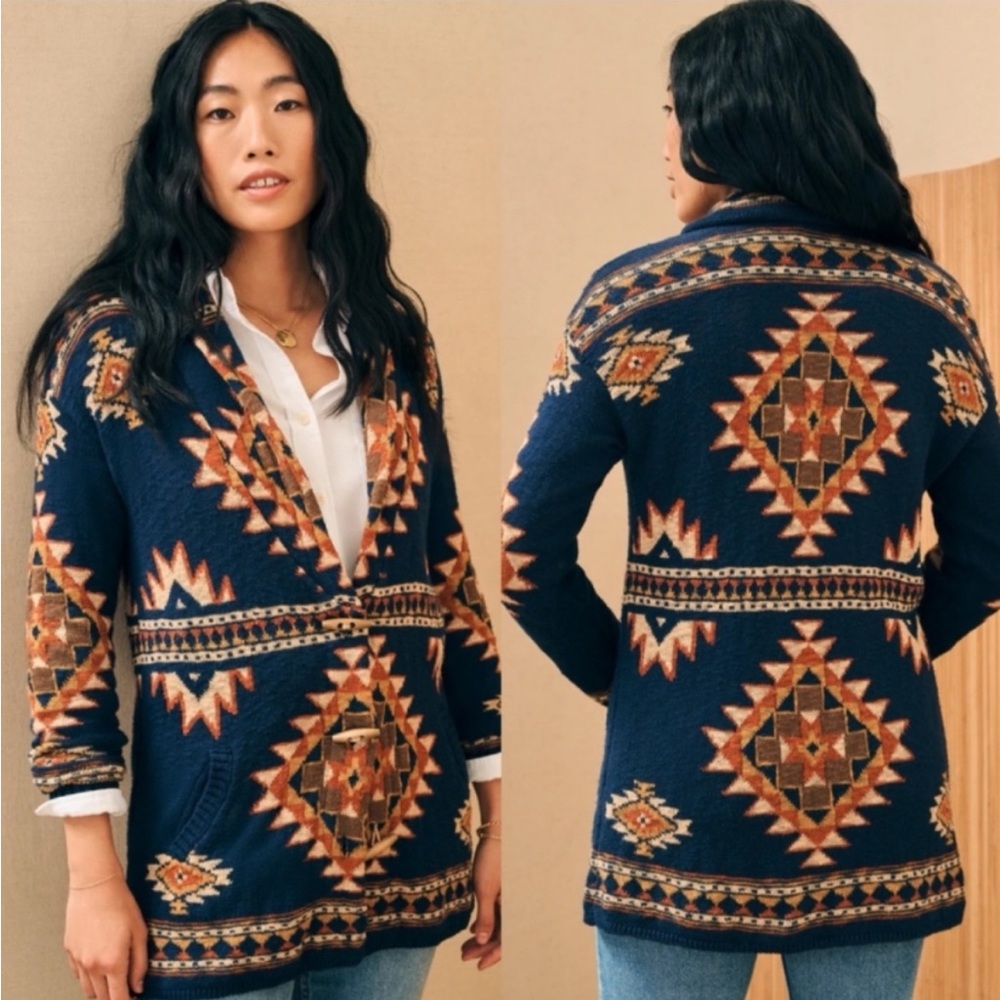 Faherty Yellowtail Navajo Cardigan